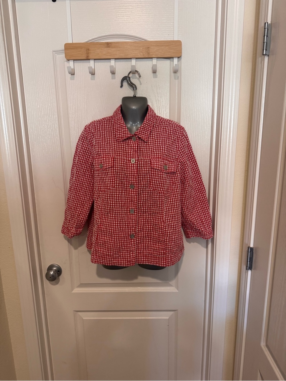 Red Plaid Button-Up shirt